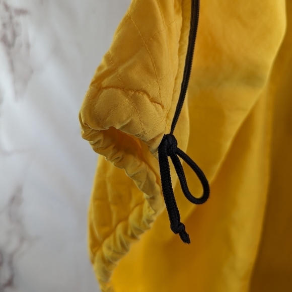 Chicos Jacket Women XL 3 Yellow Vest Black Silk Quilted Lightweight Vintage - Picture 11 of 12